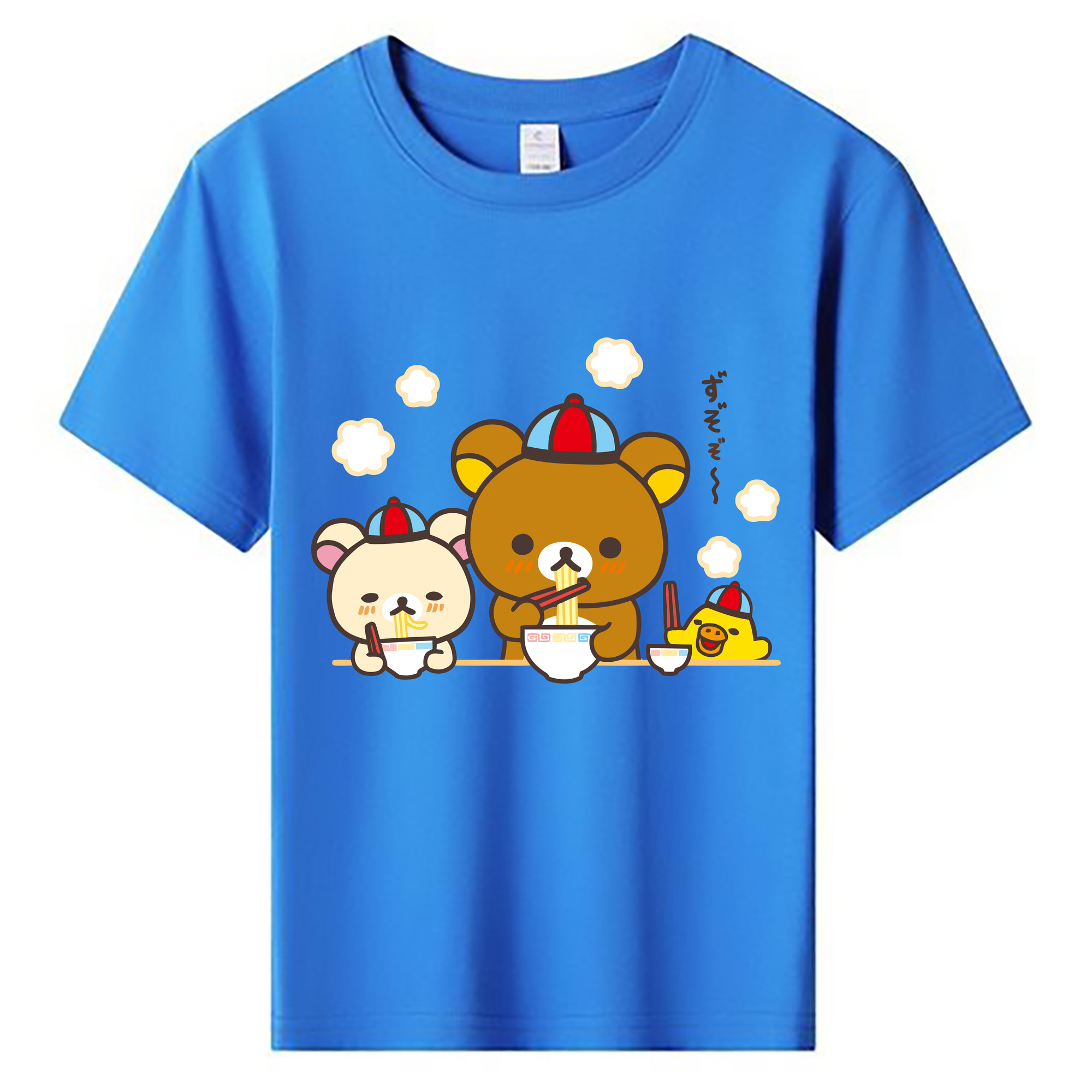 （画像用） リラックマ リラックマ キイロイトリ Rilakkuma Korilakkuma Kiiroitori 綿100％キッズTシャツ（フロントプリント）